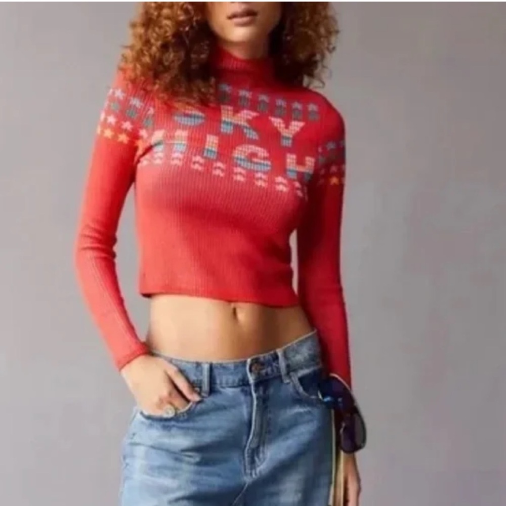 Urban Outfitters BDG Shauna Jacquard Sweater Apris‎  ski stretch cabincore